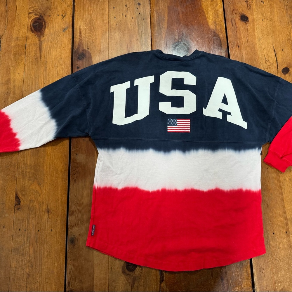 Spirit Jersey- Tue dye with USA print- Long Sleeve Tee